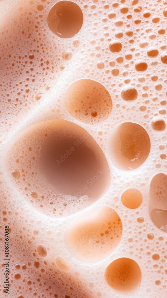 Bubbling brown liquid with air bubbles captured up close above a smooth texture in soft lighting Bubbling brown liquid with air bubbles captured up close above a smooth texture in soft lighting