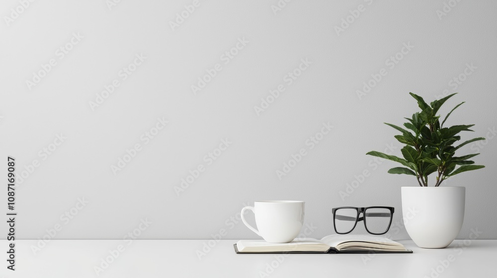 Wellness Journal and Herbal Tea, promoting mindfulness, minimalistic design, inviting space for personal reflection and marketing opportunities Wellness Journal and Herbal Tea, promoting mindfulness, minimalistic design, inviting space for personal reflection and marketing opportunities