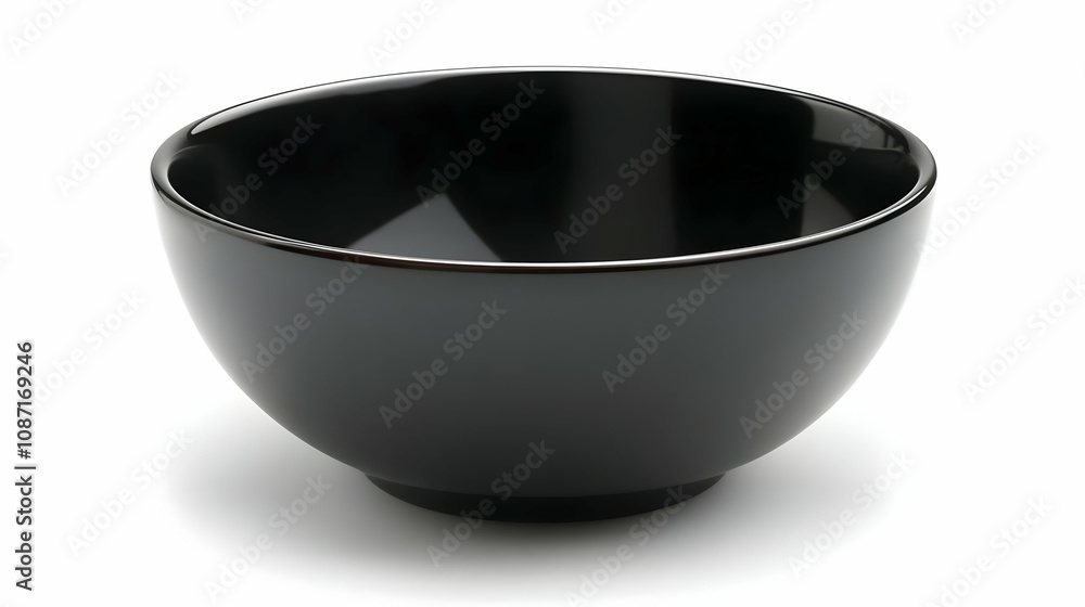 Black Bowl on White Background - Realistic Photo Black Bowl on White Background - Realistic Photo