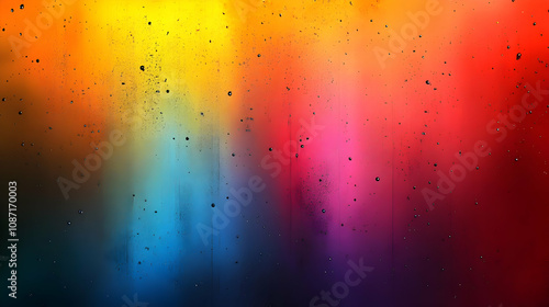 Abstract Rainbow Background with Water Drops