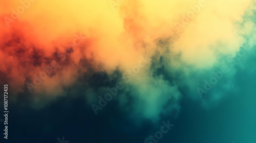 Abstract Background with Yellow, Orange, and Teal Colors