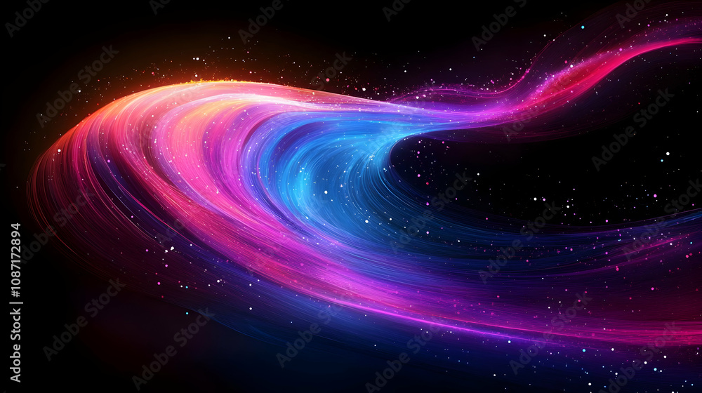 Abstract Background with Colorful Lines and Stars Abstract Background with Colorful Lines and Stars