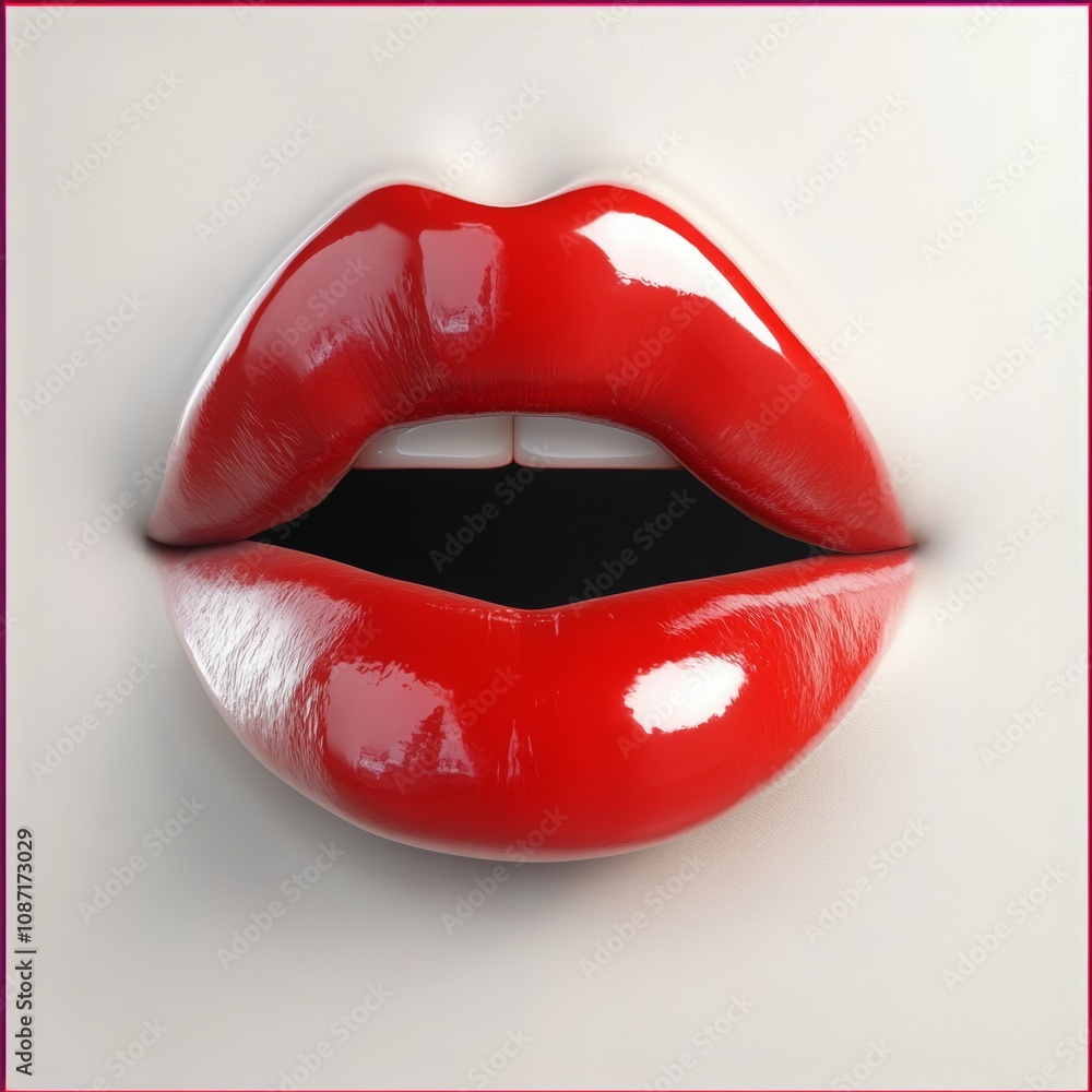 Vividly sculpted crimson lips in a captivating side profile, showcasing intricate detailing and smooth contours, a striking visual representation. Vividly sculpted crimson lips in a captivating side profile, showcasing intricate detailing and smooth contours, a striking visual representation.