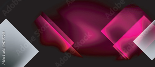 Dark neon colors with glass square shapes
