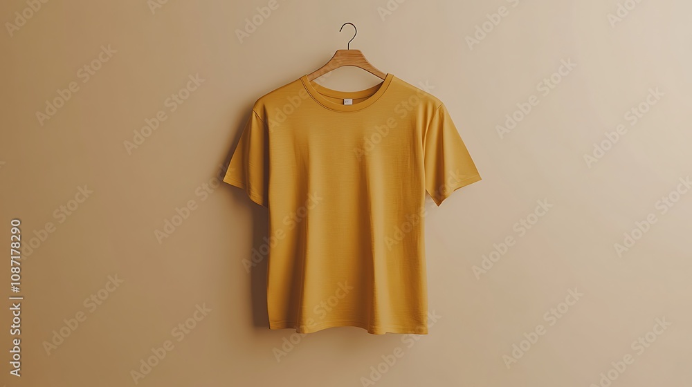 Mustard Yellow T-Shirt Mockup Mustard Yellow T-Shirt Mockup