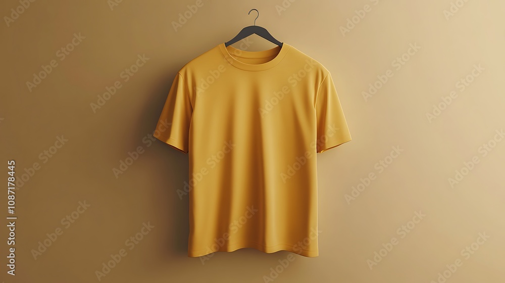 Mustard Yellow T-Shirt Mockup Mustard Yellow T-Shirt Mockup