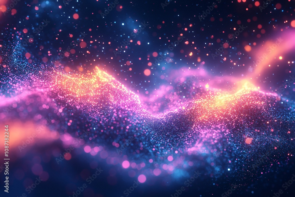 Fototapeta premium Vibrant Cosmic Waves: A Spectacular Display of Colors in the Universe