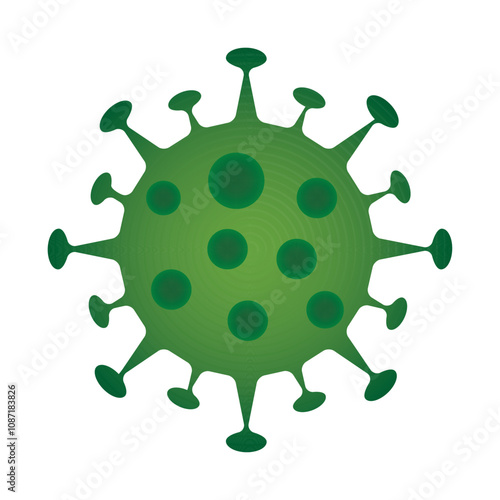 Virus icon symbol isolated on a white background. A form of virus that spreads disease. Adenovirus, Coronavirus, Sickness and infection concept. Microbiology science. Flat style Vector illustration.