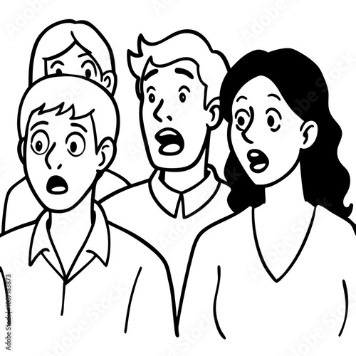 astonished people shocked with unexpected news