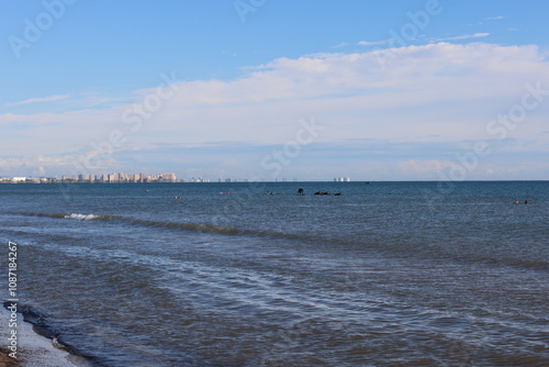 Coast of Spain, sea, sand, horizon.