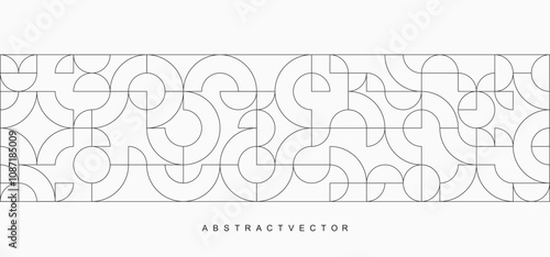 Bauhaus geometric pattern background. Vector abstract trendy bauhaus pattern for header, web banner, website, presentation
