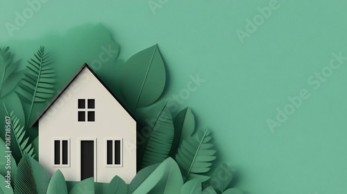 Eco-Friendly Green Architecture with Paper Cut Design for Sustainable Living Spaces in 3D