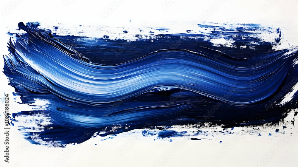 Abstract Blue Wave Painting Illustration Abstract Blue Wave Painting Illustration