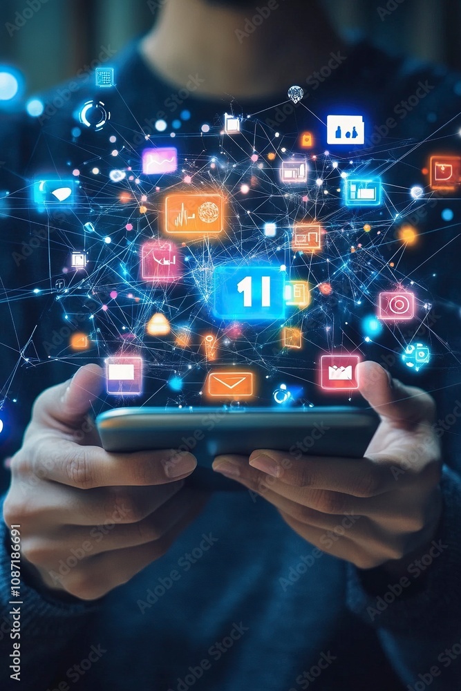 Obraz premium modern social media banner about marketing roi with AI marketing,generative ai