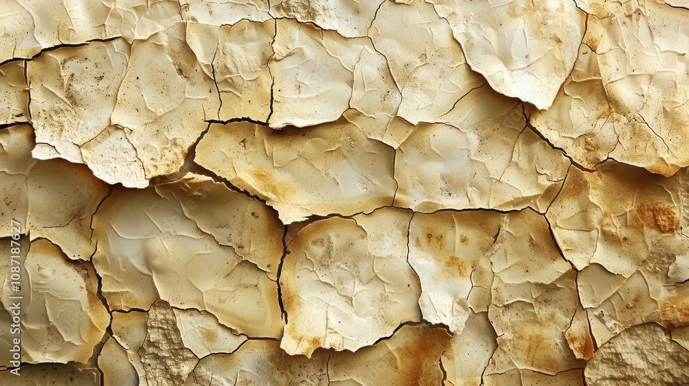 Peeling paint texture on a wall showcasing layers of aged white and cream tones in natural light Peeling paint texture on a wall showcasing layers of aged white and cream tones in natural light