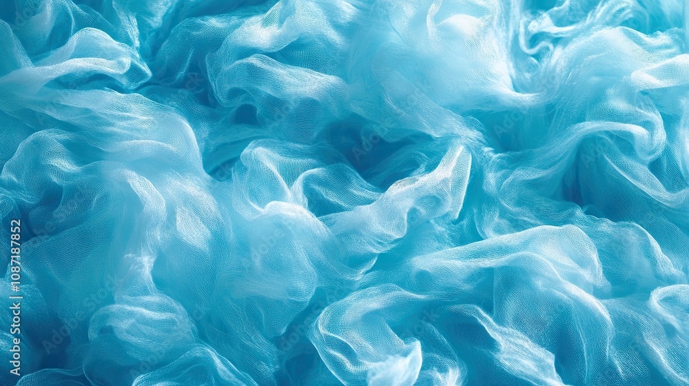 Abstract turquoise liquid cotton fiber texture with natural softness and relief. This minimal cotton background offers a calming and soothing vibe, ideal for various design purposes. Abstract turquoise liquid cotton fiber texture with natural softness and relief. This minimal cotton background offers a calming and soothing vibe, ideal for various design purposes.