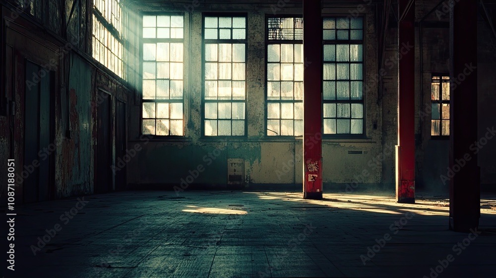 Fototapeta premium Dark Warehouse Interior