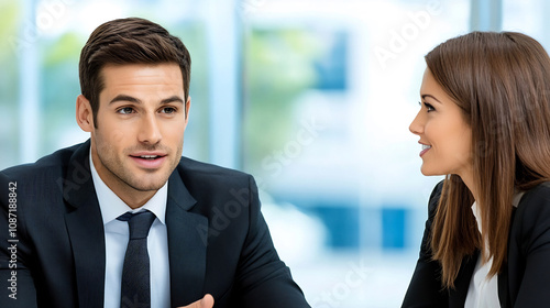 Financial Advisor Discussing Investment Strategy with Professional Couple in Office