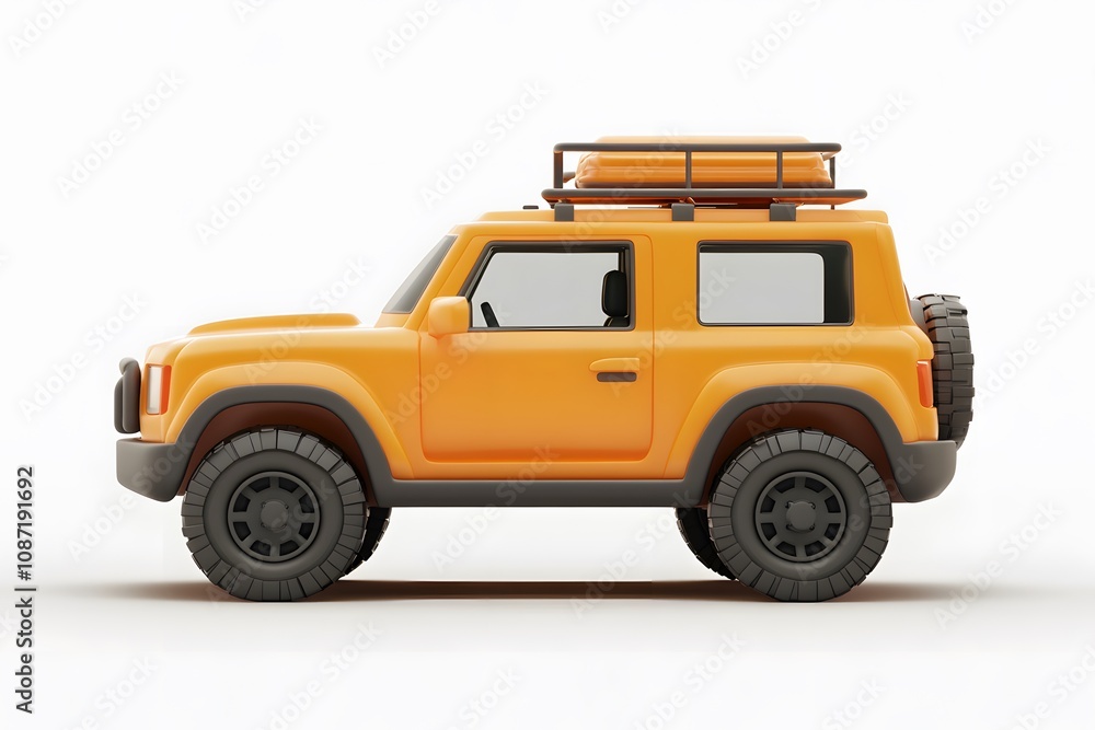 Powerful yellow tuned SUV for expeditions in mountains, swamps, desert and any rough terrain. Big wheels, lift suspension for steep obstacles. 3d rendering.
Powerful yellow tuned SUV for expeditions in mountains, swamps, desert and any rough terrain. Big wheels, lift suspension for steep obstacles. 3d rendering.