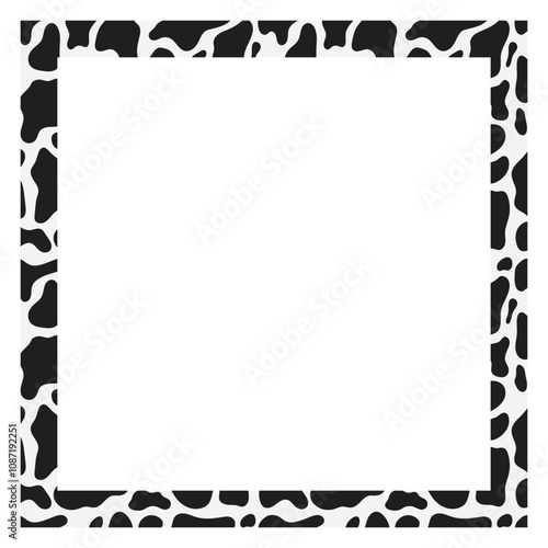 Frame with Cow print. Animal skin template. 