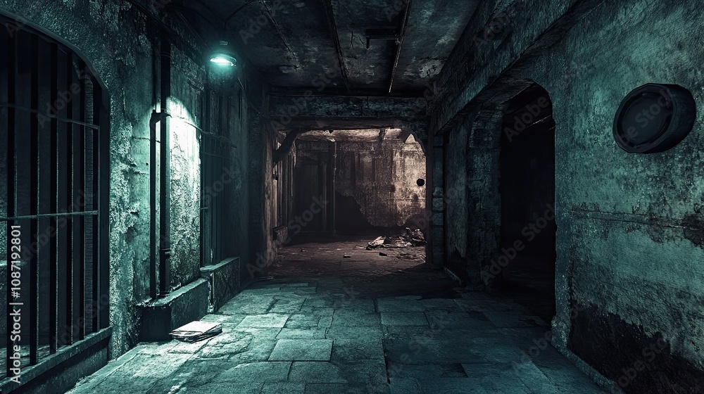 Obraz premium Dark Warehouse Interior