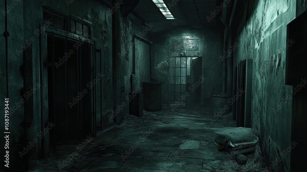 Fototapeta premium Dark Warehouse Interior