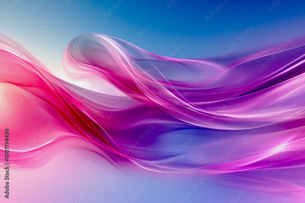 Fototapeta premium Abstract wave patterns in bright gradients, dynamic graphical elements for digital backgrounds