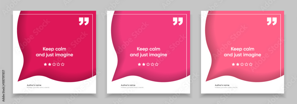 Fototapeta premium 3D bubble testimonial banner, quote, infographic. Social media post template designs for quotes. Empty speech bubbles, quote bubbles and text box. Vector Illustration EPS10.