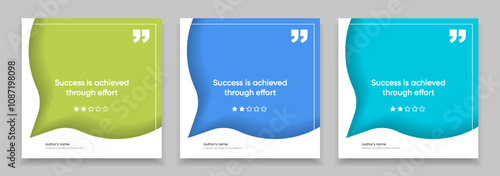3D bubble testimonial banner, quote, infographic. Social media post template designs for quotes. Empty speech bubbles, quote bubbles and text box. Vector Illustration EPS10.