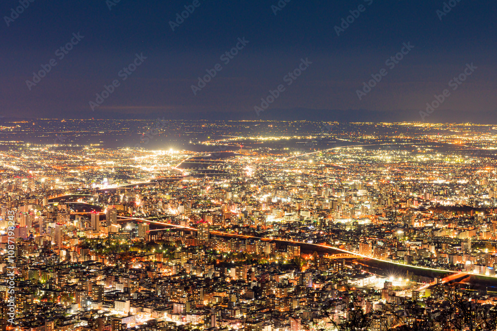 Obraz premium 藻岩山展望台から見る札幌