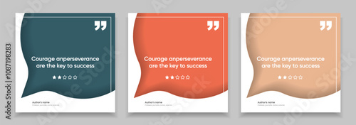 3D bubble testimonial banner, quote, infographic. Social media post template designs for quotes. Empty speech bubbles, quote bubbles and text box. Vector Illustration EPS10.