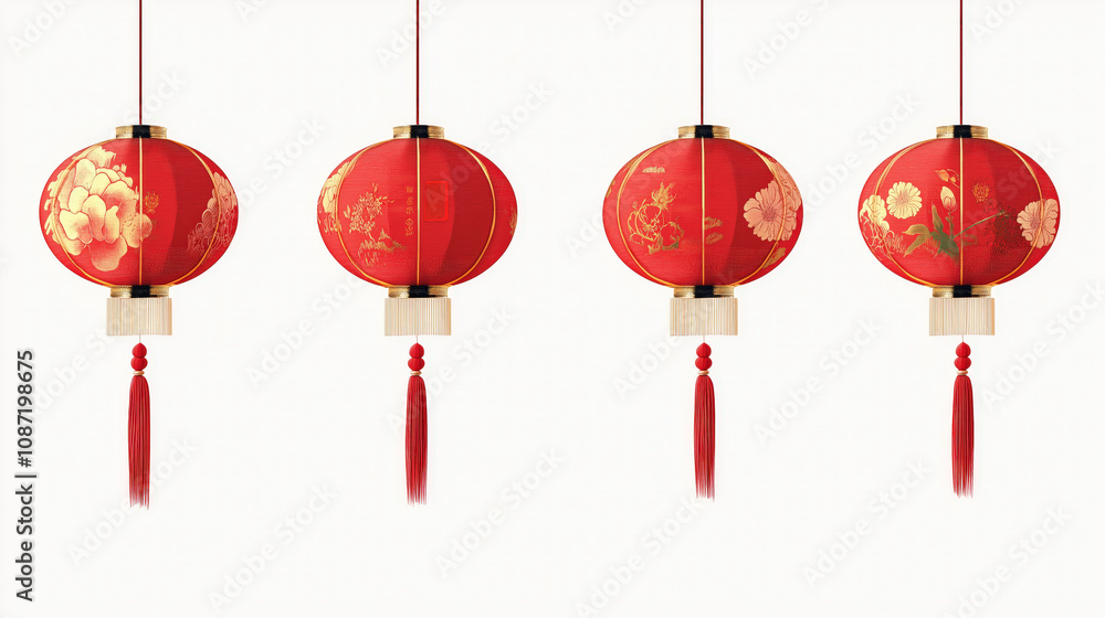 Traditional Chinese Lantern on White Background Traditional Chinese Lantern on White Background
