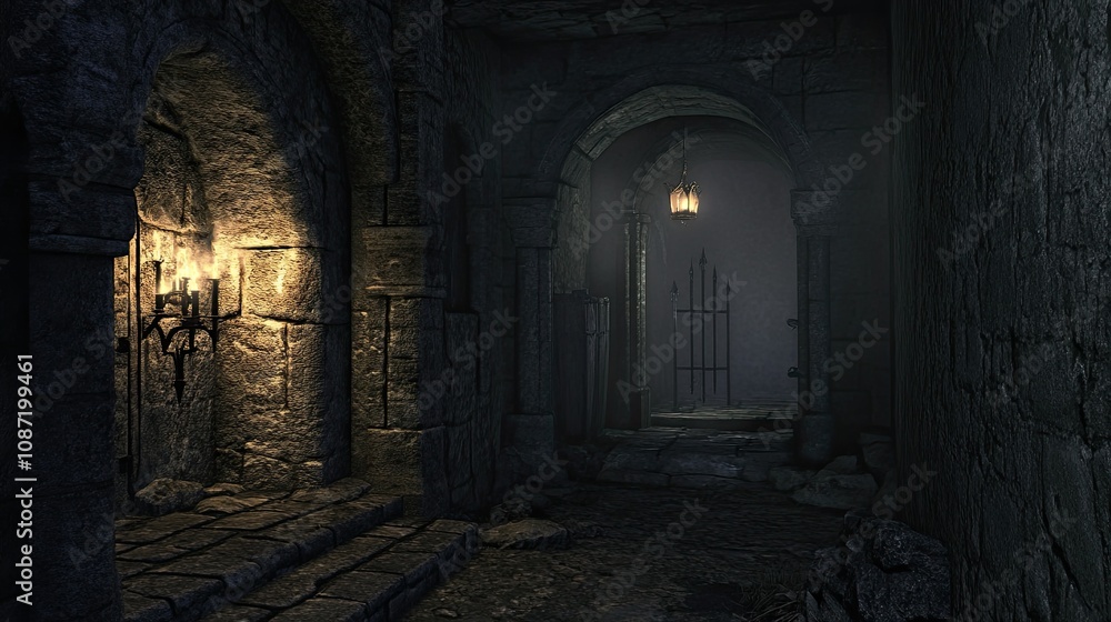 Obraz premium Eerie Dungeon Interior 
