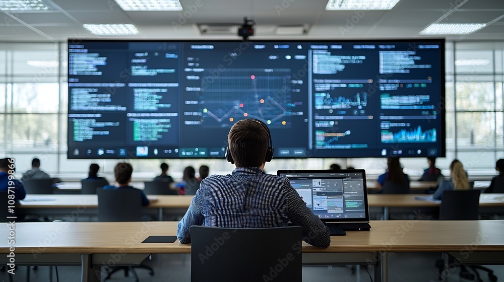 Engaging Virtual Classroom Teacher Leads Dynamic Digital Presentation ...