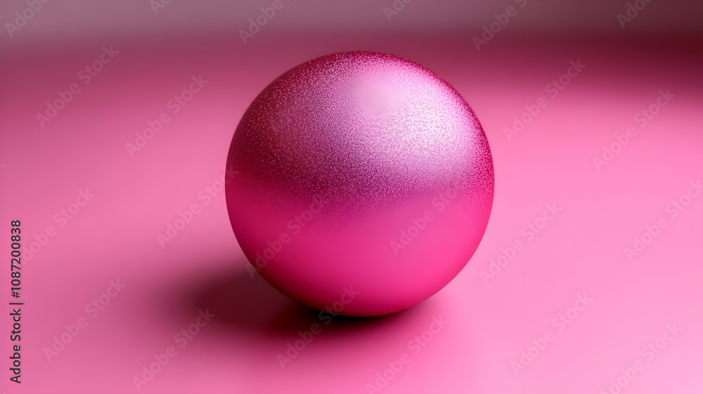 Shiny Pink Sphere on Pink Background - 3D Illustration Shiny Pink Sphere on Pink Background - 3D Illustration