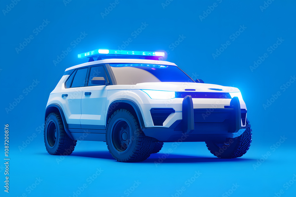 Futuristic modern Police car cruiser ,with full array of lights.
Futuristic modern Police car cruiser ,with full array of lights.