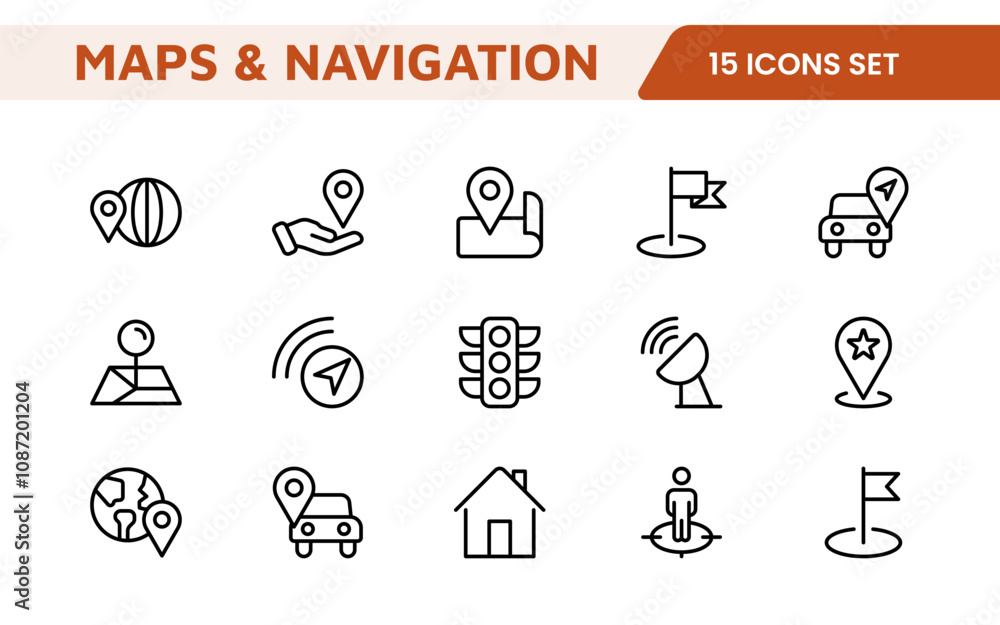 Maps Icon Set. Versatile and visually appealing icons for navigation, location services, and travel apps, designed to enhance user experience and make exploring the world more intuitive and enjoyable. Maps Icon Set. Versatile and visually appealing icons for navigation, location services, and travel apps, designed to enhance user experience and make exploring the world more intuitive and enjoyable.