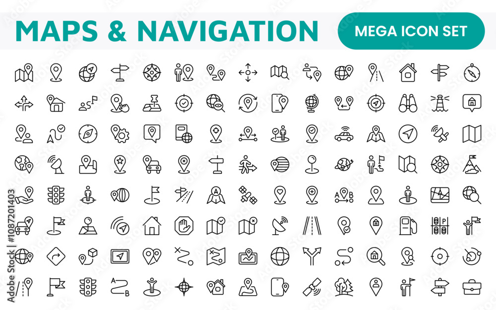 Maps Icon Set. Versatile and visually appealing icons for navigation, location services, and travel apps, designed to enhance user experience and make exploring the world more intuitive and enjoyable. Maps Icon Set. Versatile and visually appealing icons for navigation, location services, and travel apps, designed to enhance user experience and make exploring the world more intuitive and enjoyable.