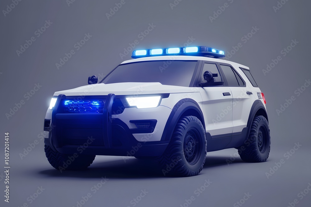 Futuristic modern Police car cruiser ,with full array of lights.
Futuristic modern Police car cruiser ,with full array of lights.