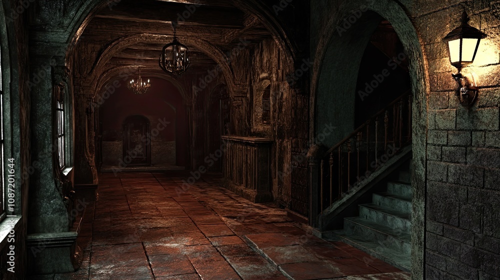 Fototapeta premium Eerie Dungeon Interior 