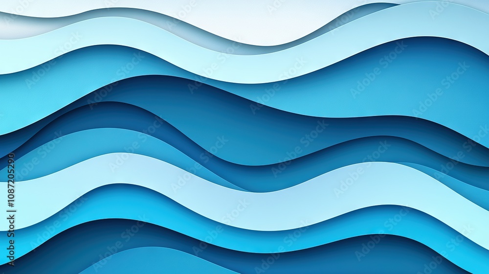 Obraz premium A blue background with wavy lines and a blue wave