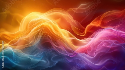 Wallpaper Mural Ethereal waves of color blending together in a vibrant abstract display during a tranquil art-inspired evening Torontodigital.ca