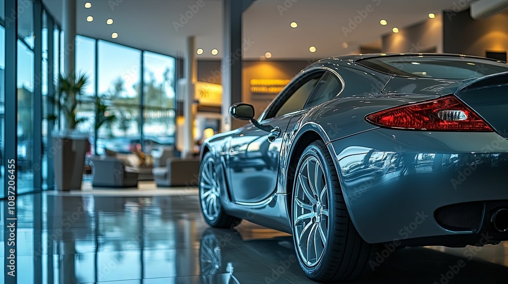 Sleek Modern Sports Car Showroom Display Sleek Modern Sports Car Showroom Display
