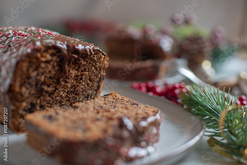 Photography Chocolate yule log christmas cake