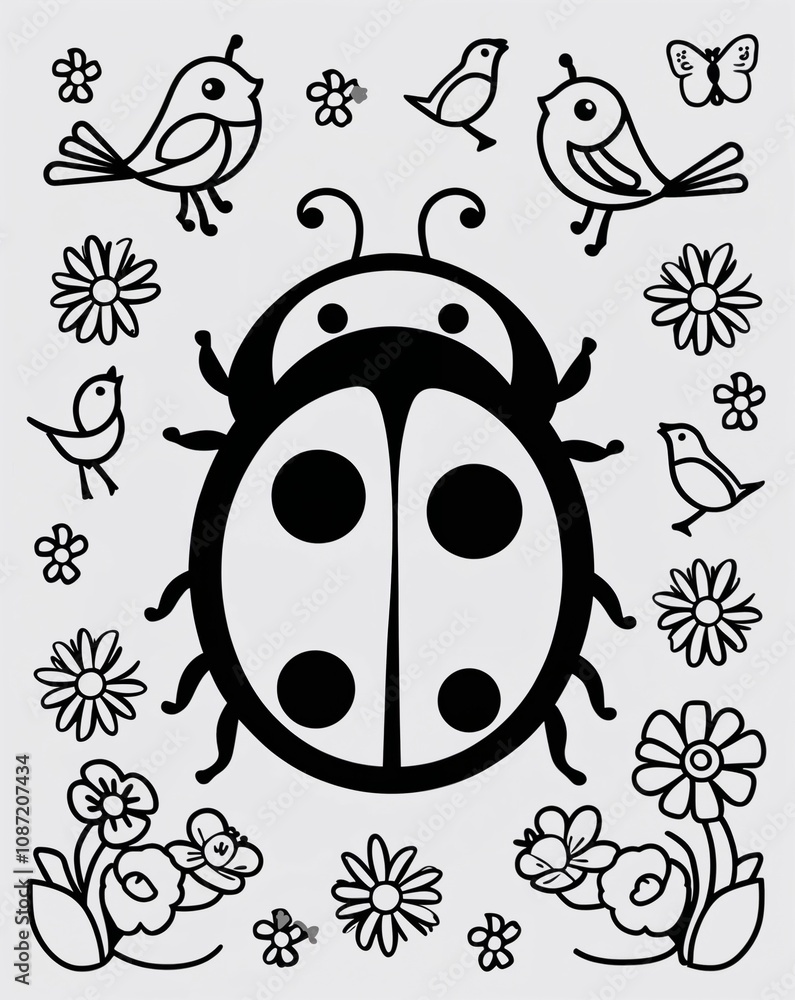 Obraz premium ladybug, an insect for coloring