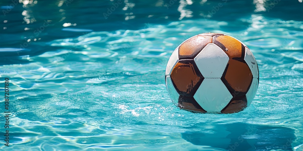 Soccer Ball Floating in a Pool - Summer Fun and Recreation Soccer Ball Floating in a Pool - Summer Fun and Recreation