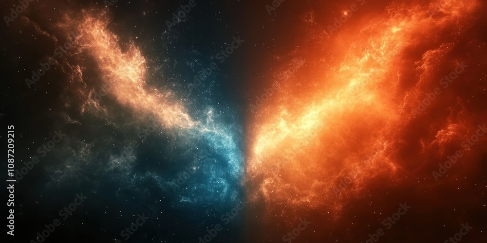 Stunning Cosmic Contrast of Light and Dark Representing the Eternal Struggle Between Good and Evil in the Universe's Vastness Stunning Cosmic Contrast of Light and Dark Representing the Eternal Struggle Between Good and Evil in the Universe's Vastness