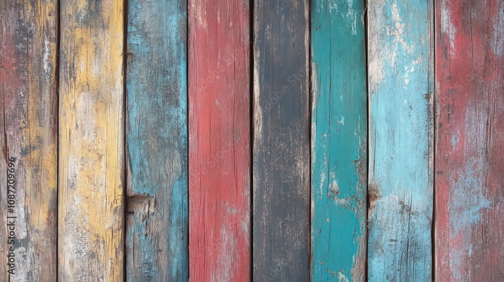 Old, grungy, colorful wood background Old, grungy, colorful wood background