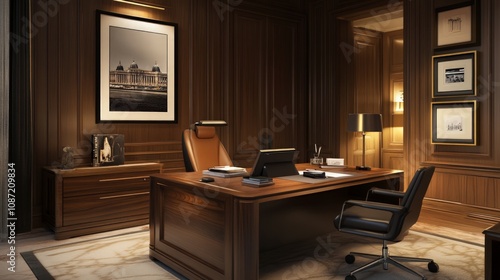 Wallpaper Mural Elegant office space design modern corporate environment interior photography professional ambiance cozy viewpoint productivity concept Torontodigital.ca