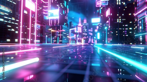 Neon Cityscape: A Futuristic Glow